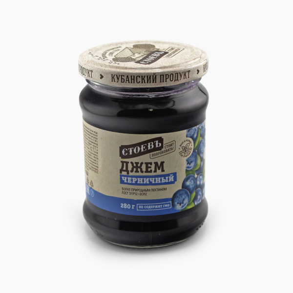 Джем СТОЕВЪ черничный 280 гр ст/б